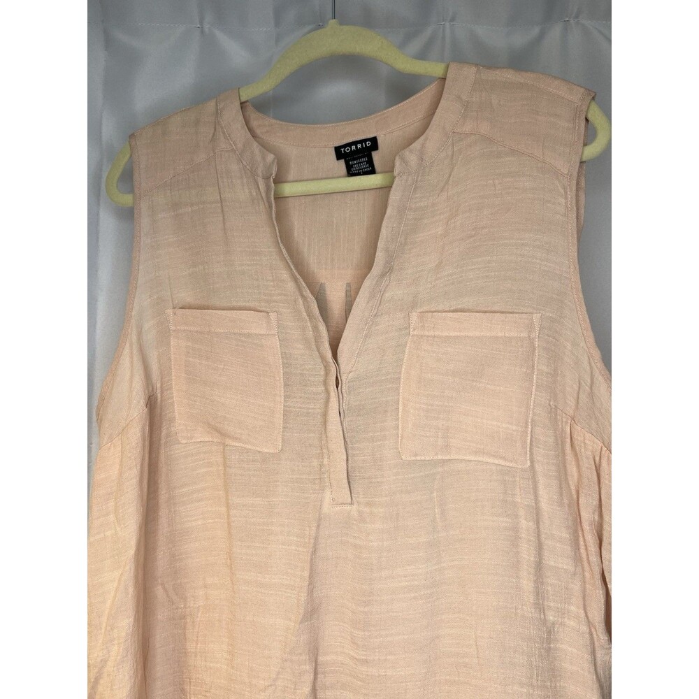 Torrid Womens Top 1X Blush Pink Harper  Pullover  Blouse Top Sleeveless